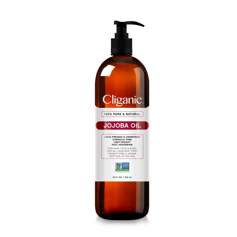 Non - GMO Jojoba Oil - Cliganic Skin & Hair Oils