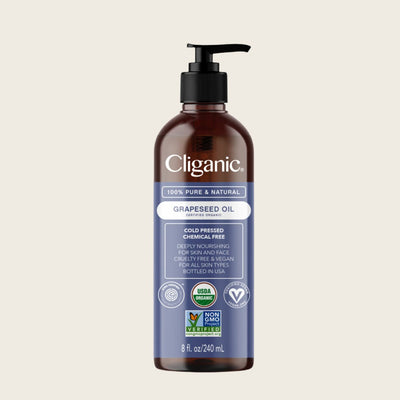 Organic Grapeseed Oil - Cliganic Skin & Hair Oils