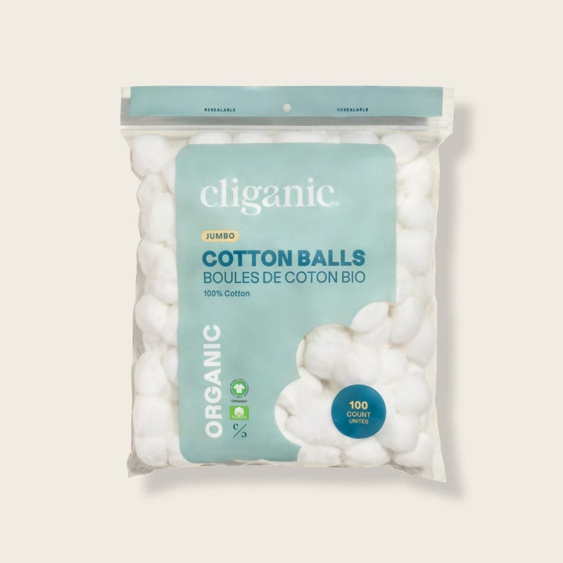 Organic Jumbo Cotton Balls - Cliganic Cotton Products