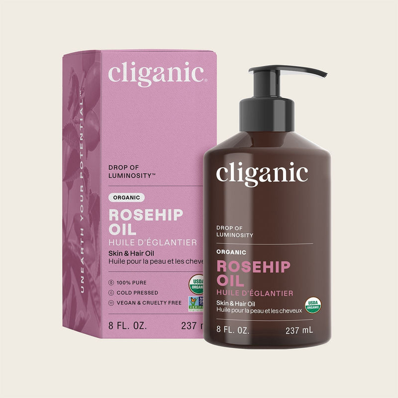 Organic Rosehip Oil - Cliganic Skin & Hair Oils