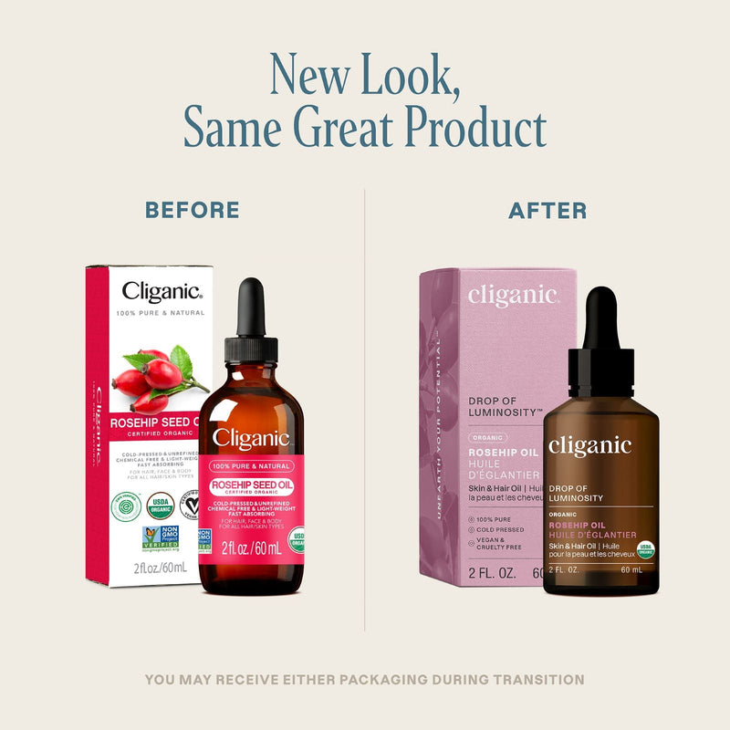 Organic Rosehip Oil - Cliganic Skin & Hair Oils