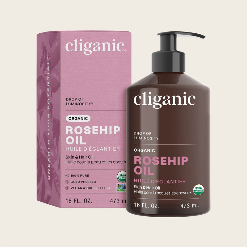 Organic Rosehip Oil - Cliganic Skin & Hair Oils