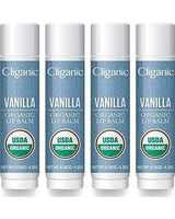 Cliganic Organic Lip Balm - Vanilla (Pack of 4)