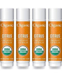 Cliganic Organic Lip Balm - Citrus (Pack of 4)