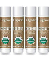 Cliganic Organic Lip Balm - Coconut (Pack of 4)