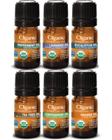 Cliganic Organic Aromatherapy Set (Top 6 Essential Oils) 5ml
