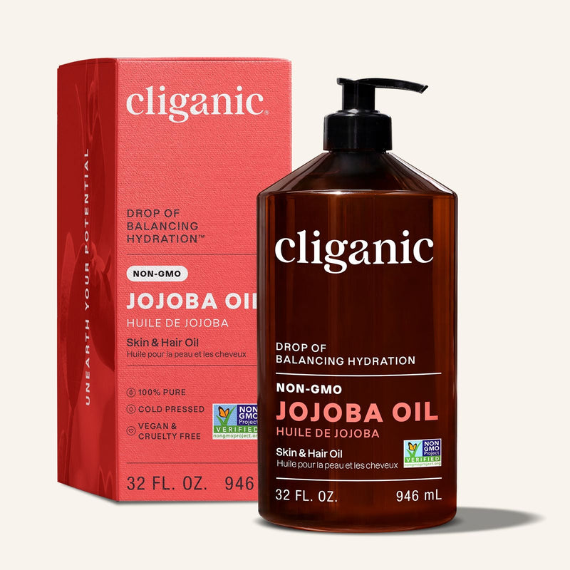 100% Pure Jojoba Oil - Cliganic Skin & Hair Oils