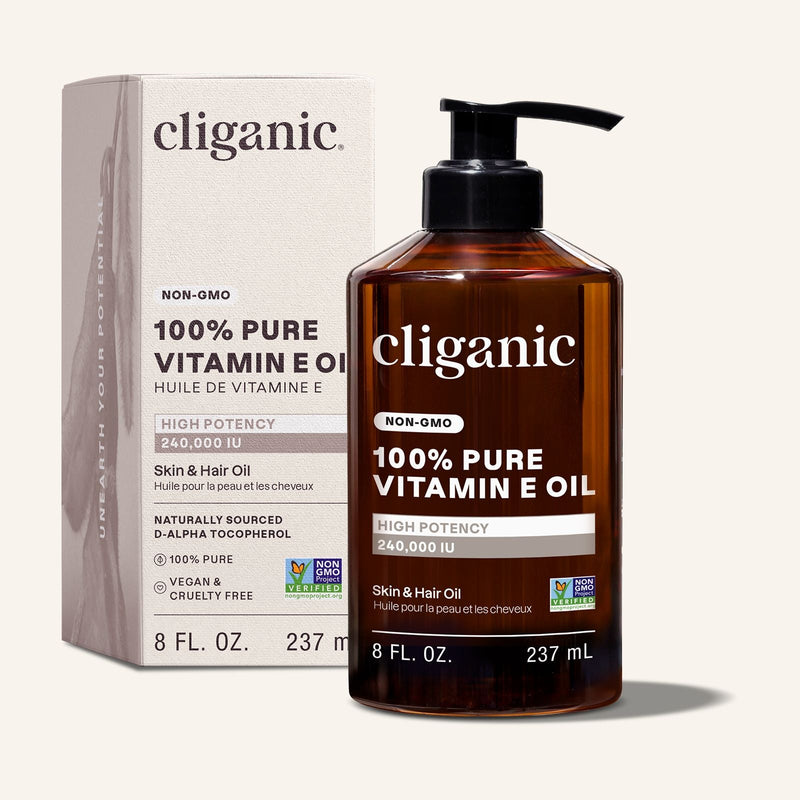 100% Pure Vitamin E Oil - Cliganic Skin & Hair Oils