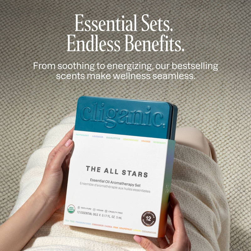 12 - Piece Essential Oil Aromatherapy Set - Cliganic Essential Oil Sets