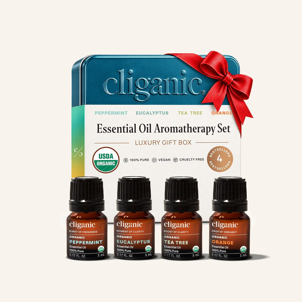 4-Piece Essential Oil Aromatherapy Set - Cliganic Essential Oil Sets