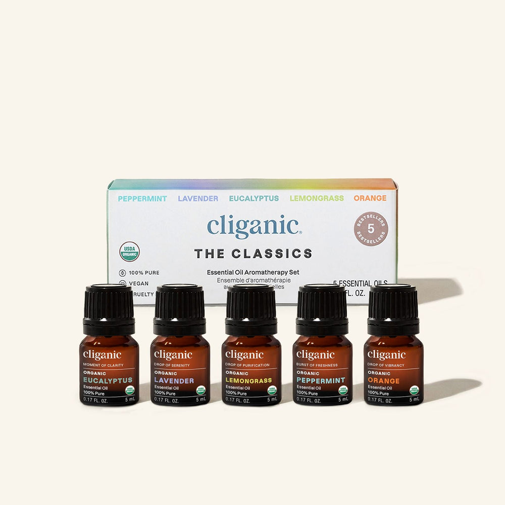 5-Piece Essential Oil Aromatherapy Set - Cliganic Essential Oil Sets