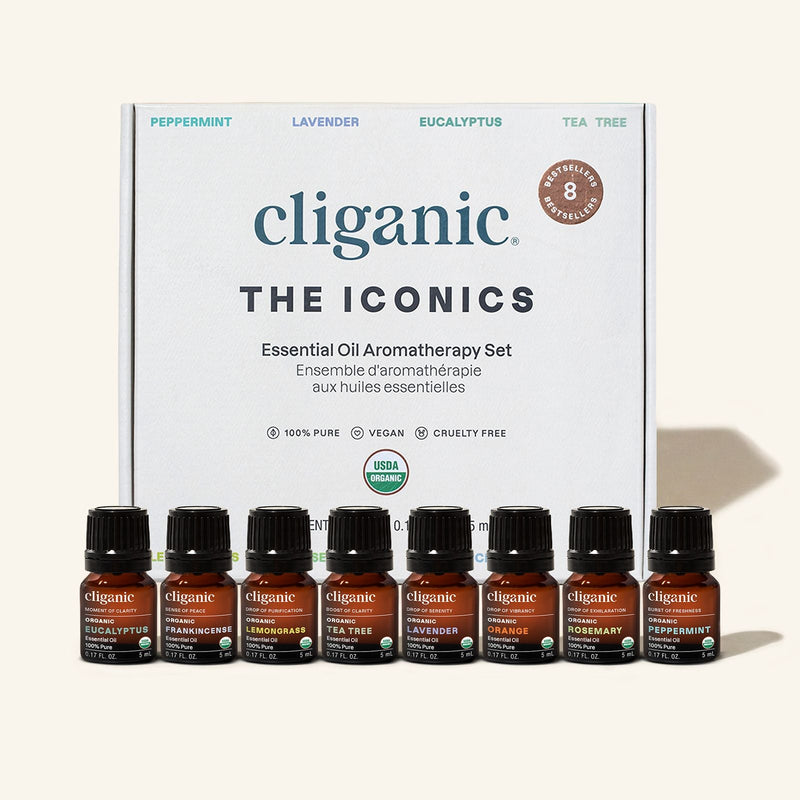 8-Piece Essential Oil Aromatherapy Set - Cliganic Essential Oil Sets