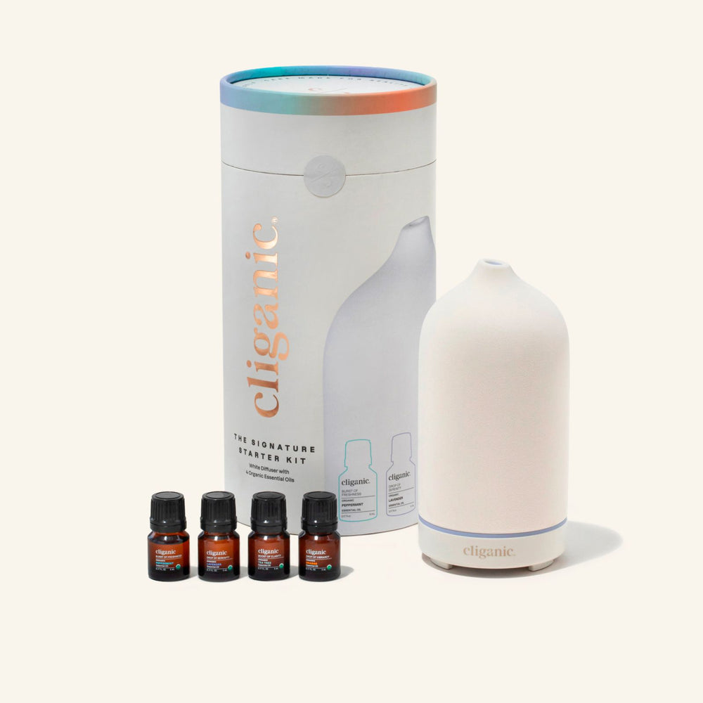 Cliganic Aromatherapy Signature Starter Kit – essential oils and diffuser