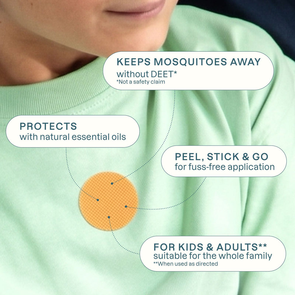 Buzz-Off mosquito repellent benefits showing protection, pleasant scent, and easy application