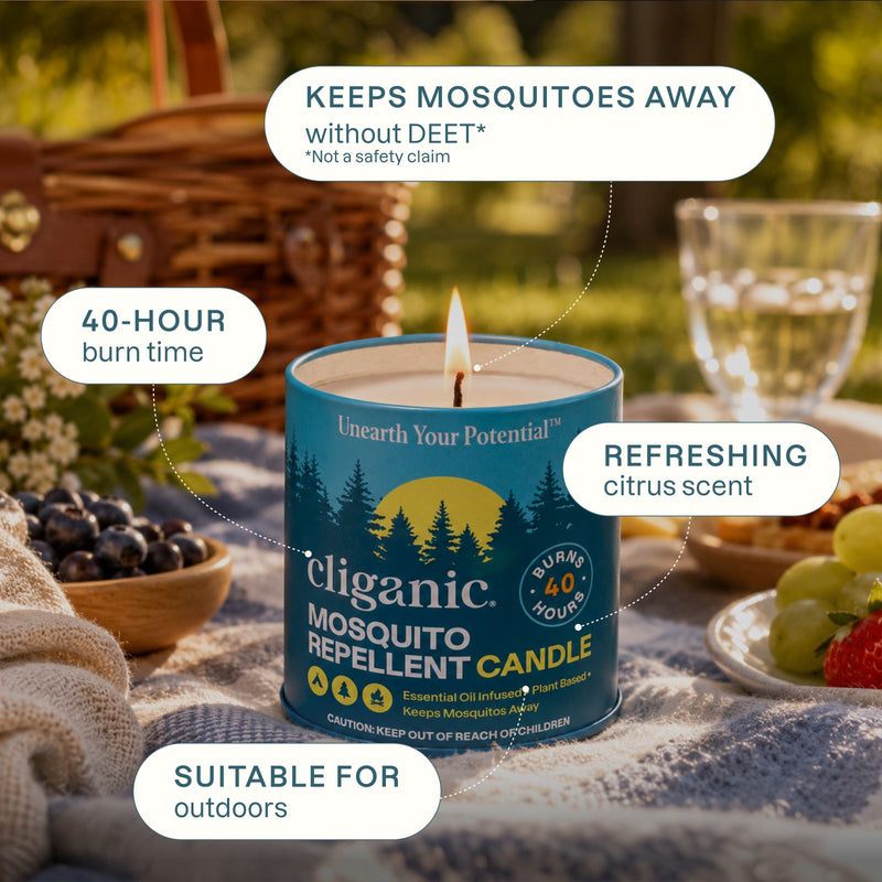 Buzz-Off mosquito repellent products displayed outdoors with citronella protection for outdoor activities