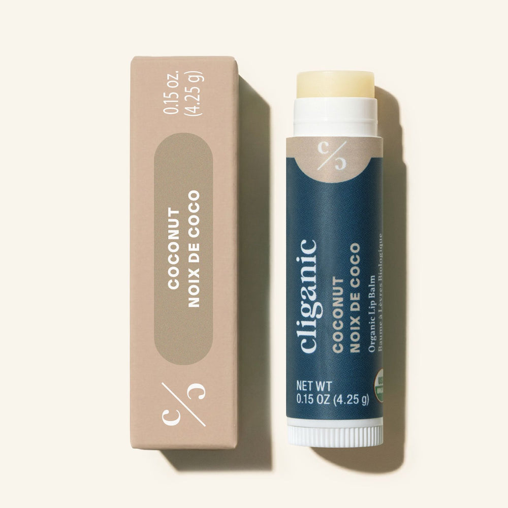 Cliganic Coconut Lip Balm in moisturizing lip care packaging