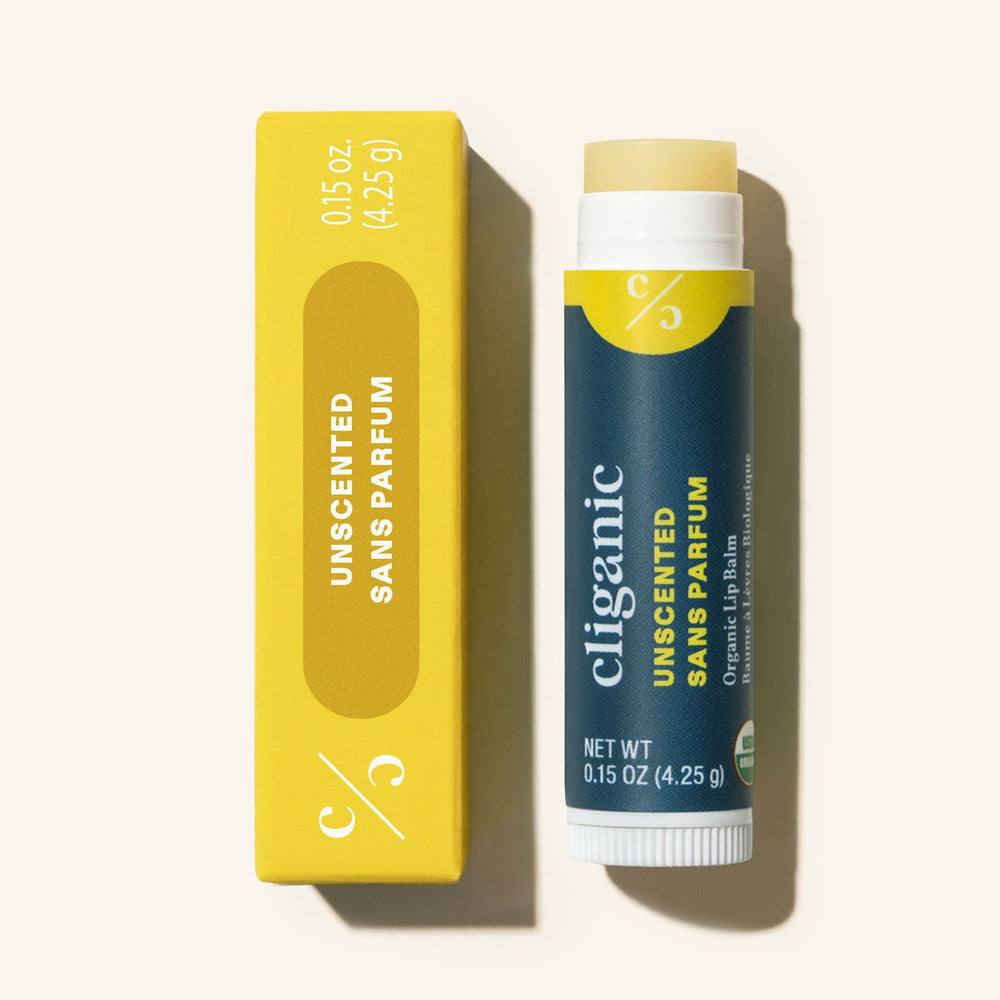 Cliganic Unscented Lip Balm in moisturizing lip care packaging