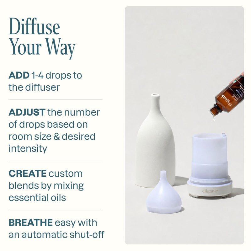 White ceramic diffuser with long-lasting aroma and ambient lighting