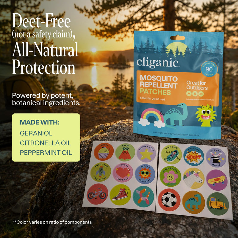 Mosquito Repellent Patches - Positive Vibes - Cliganic Mosquito Repellents