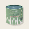 Cliganic organic cotton swabs packaging on a beige background