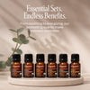 Cliganic Core Collection essential oil set with multiple pure essential oils for everyday wellness and aromatherapy.