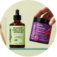 The Grow Your Glow haircare products featuring natural botanical ingredients