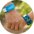 Close-up of the Cliganic Refillable Mosquito Repellent Wristband showing its comfortable, adjustable fit.