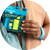 Person wearing the Cliganic Refillable Mosquito Repellent Wristband while carrying outdoor gear for hands-free mosquito protection.