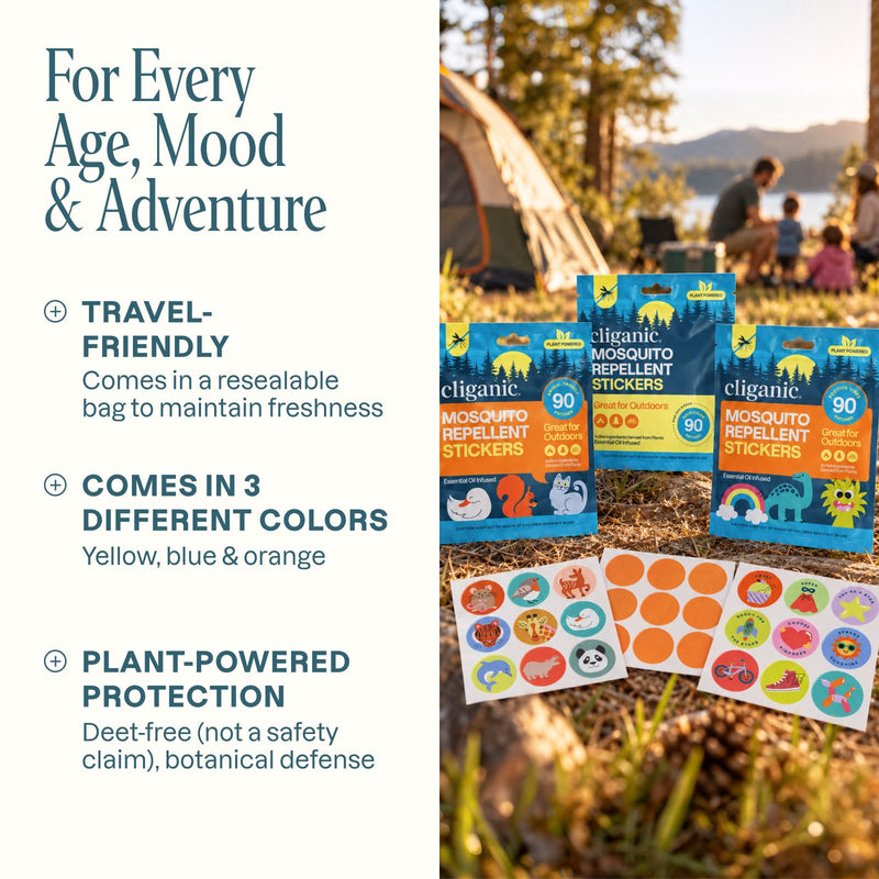 Stick & Go Mosquito Repellent Patches Bundle - Cliganic Mosquito Repellents