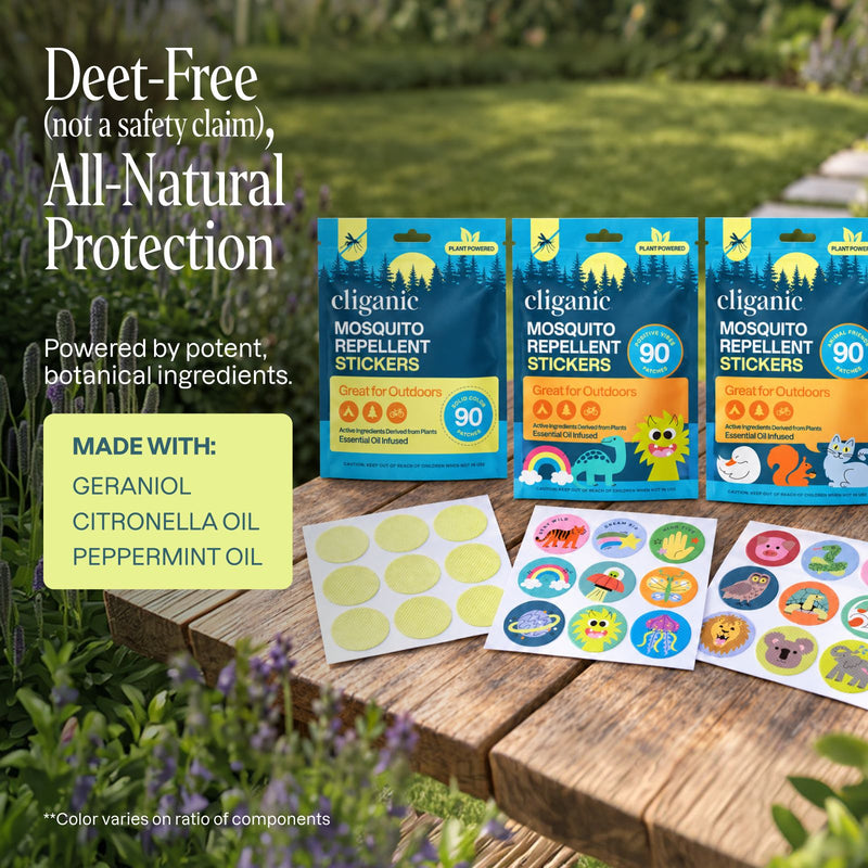 Stick & Go Mosquito Repellent Patches Bundle - Cliganic Mosquito Repellents