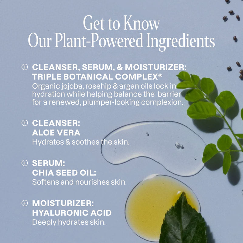 3-step face routine featuring cleanser, moisturizer, and skincare essentials for daily use