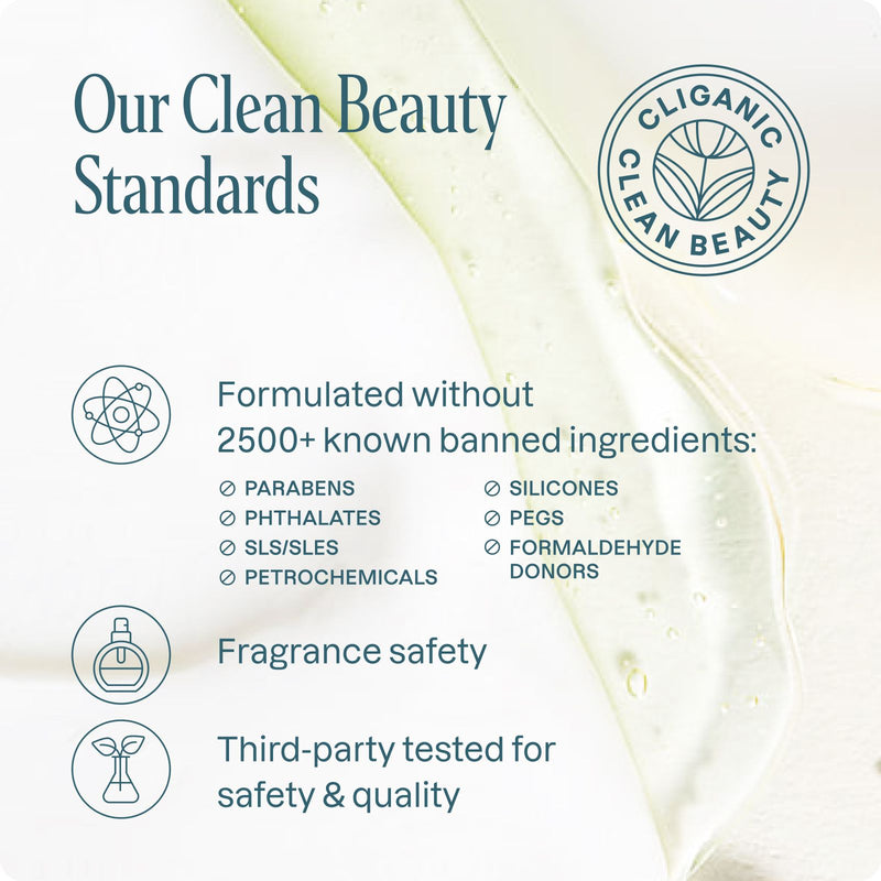 Clean beauty skincare standards featuring gentle, effective, and clinically tested ingredients