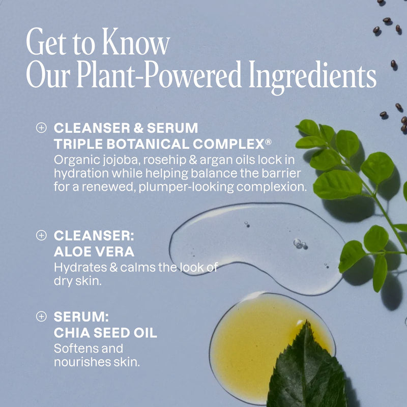 Cliganic Glow Duo cleanser and serum with botanical ingredients for a plant-powered skincare routine