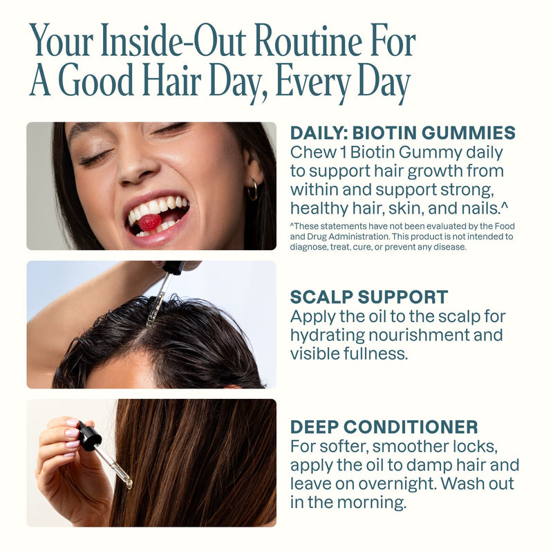 The Grow Your Glow daily haircare routine for healthy-looking hair