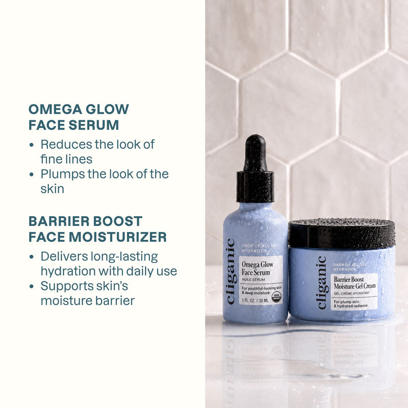 Cliganic Radiance Duo serum and moisturizer for a simple daily skincare routine