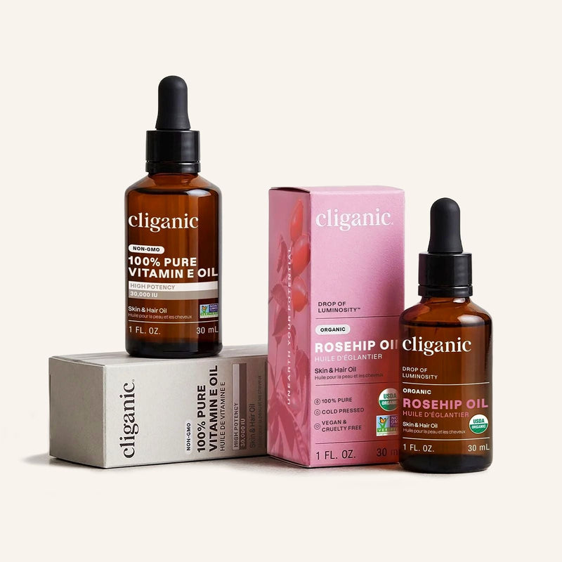 Age-Defying Essentials Duo - Cliganic Skin & Hair Oils