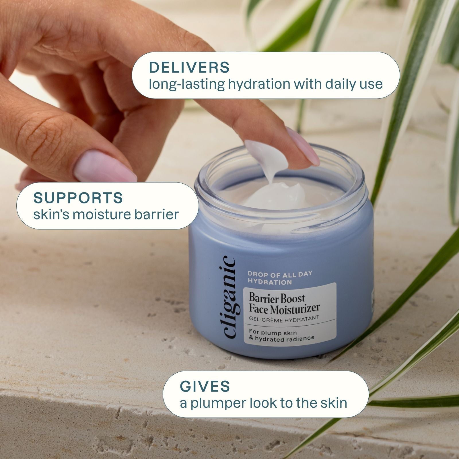 Barrier Boost Gel Face Moisturizer with Hyaluronic Acid – Cliganic