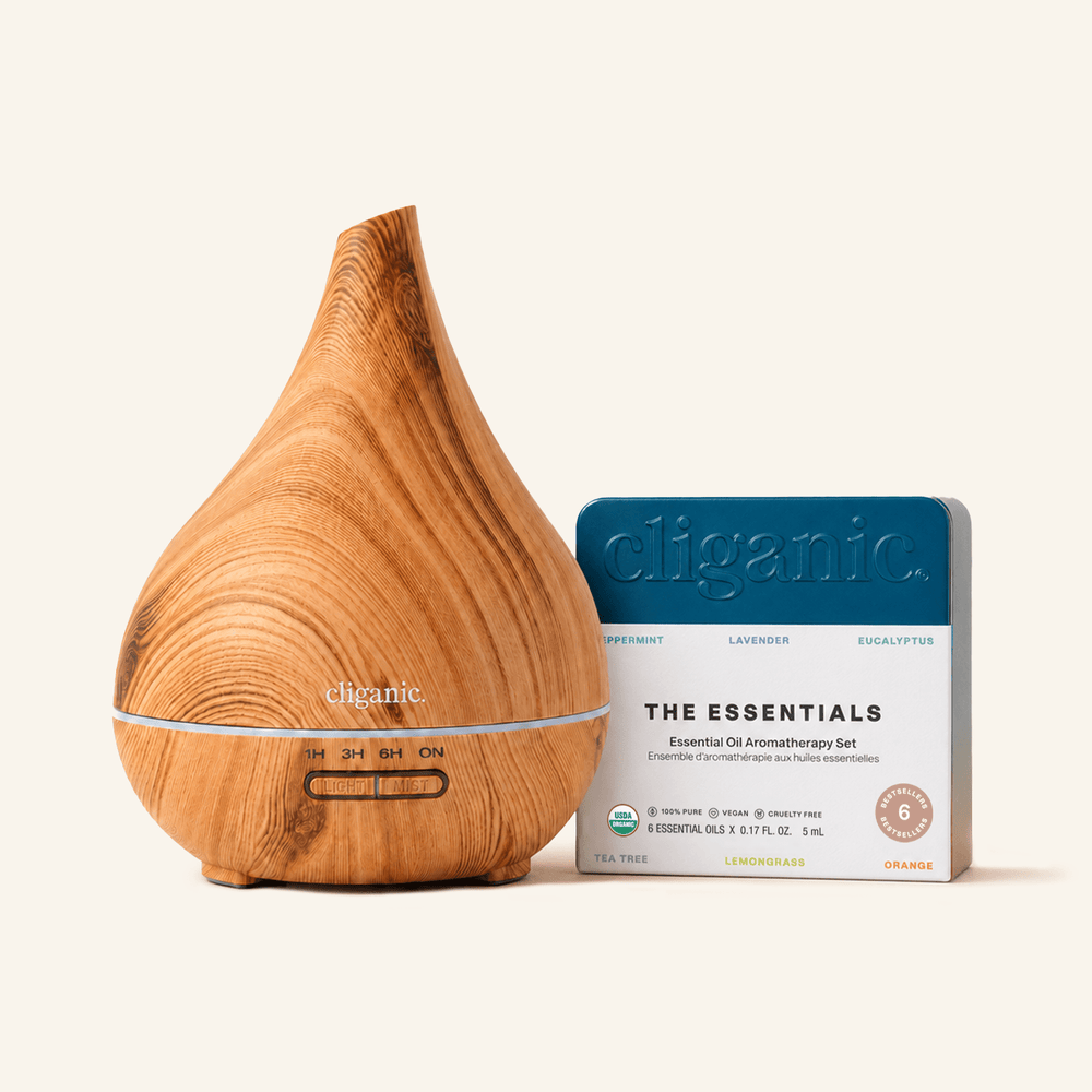 Bundle & Save! Top 6 Essential Oils Set with Diffuser - Cliganic Essential Oil Sets