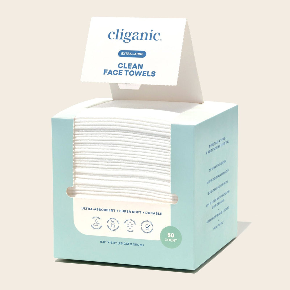 Clean Face Towels - Cliganic Cotton Products