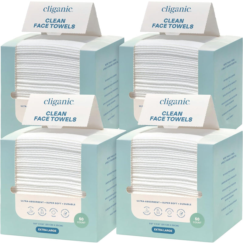 Clean Face Towels - Cliganic Cotton Products