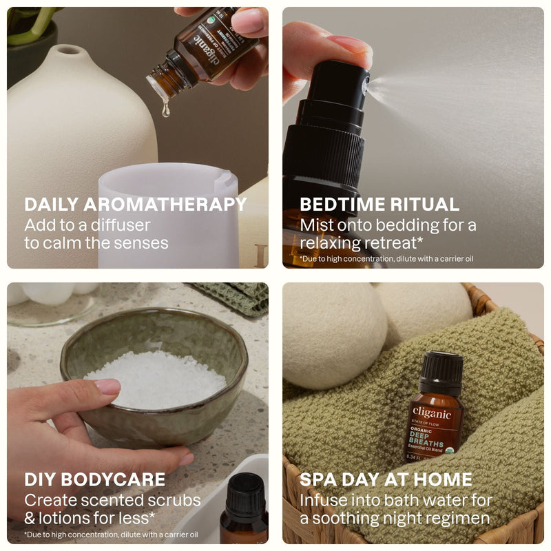 Deep Breaths Essential Oil Blend - Cliganic Essential Oil Blends