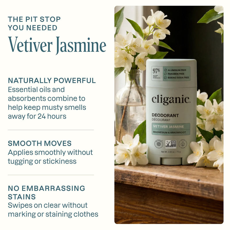 Deodorant - Vetiver Jasmine - Cliganic