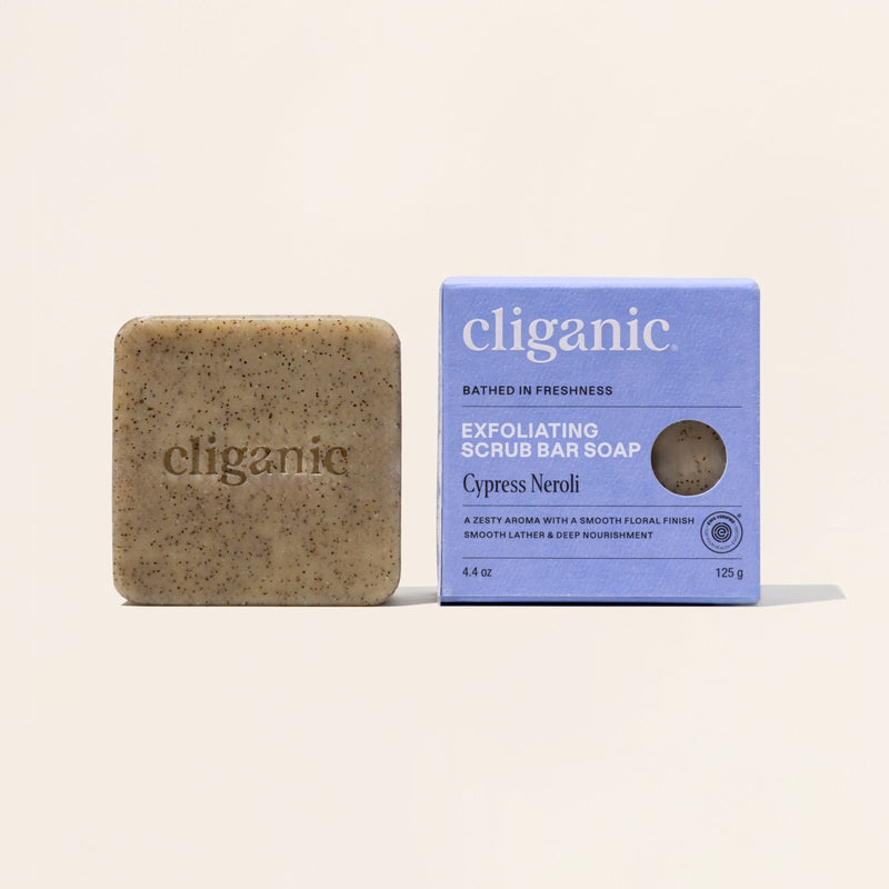 Exfoliating Scrub Bar Soap - Cypress Neroli - Cliganic