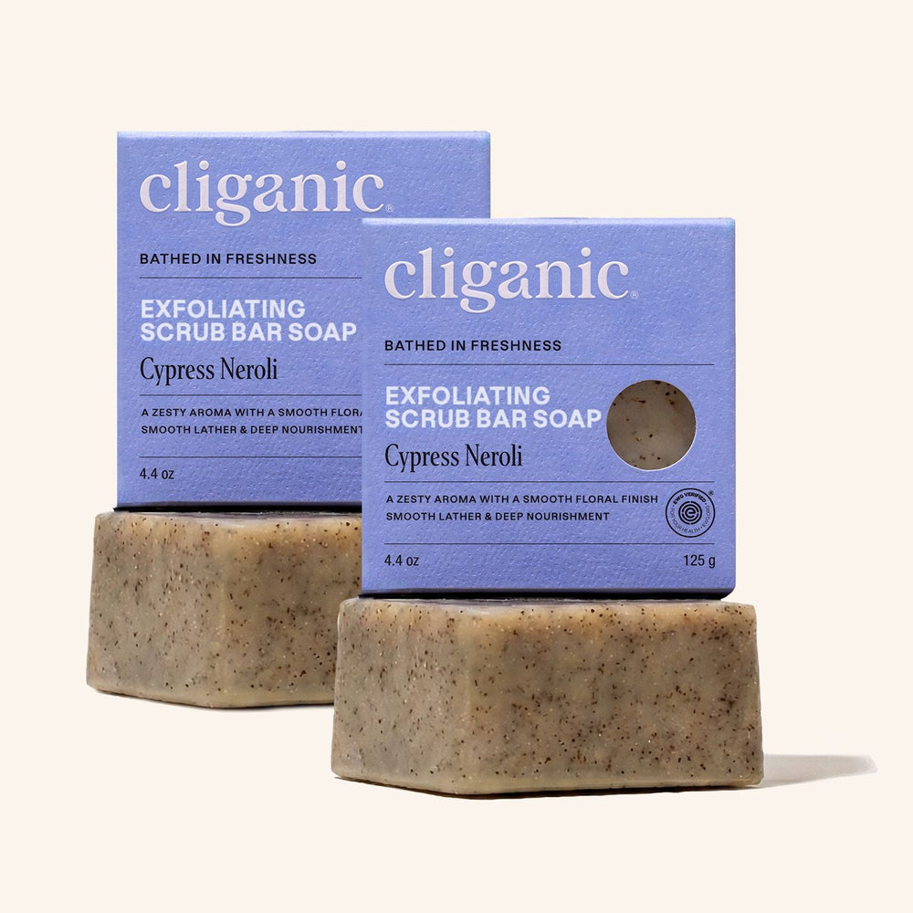 Exfoliating Scrub Bar Soap - Cypress Neroli - Cliganic Beauty