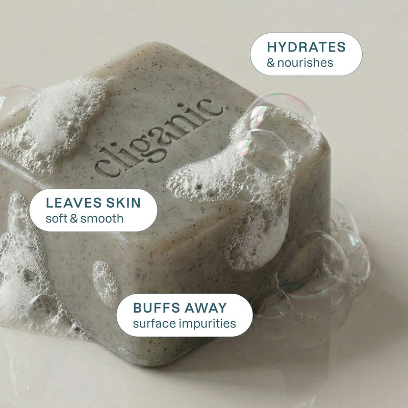 Exfoliating Scrub Bar Soap - Violet Wood - Cliganic