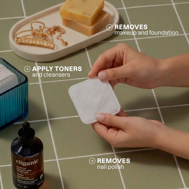 Extra Large Face Pads - Cliganic Cotton Products