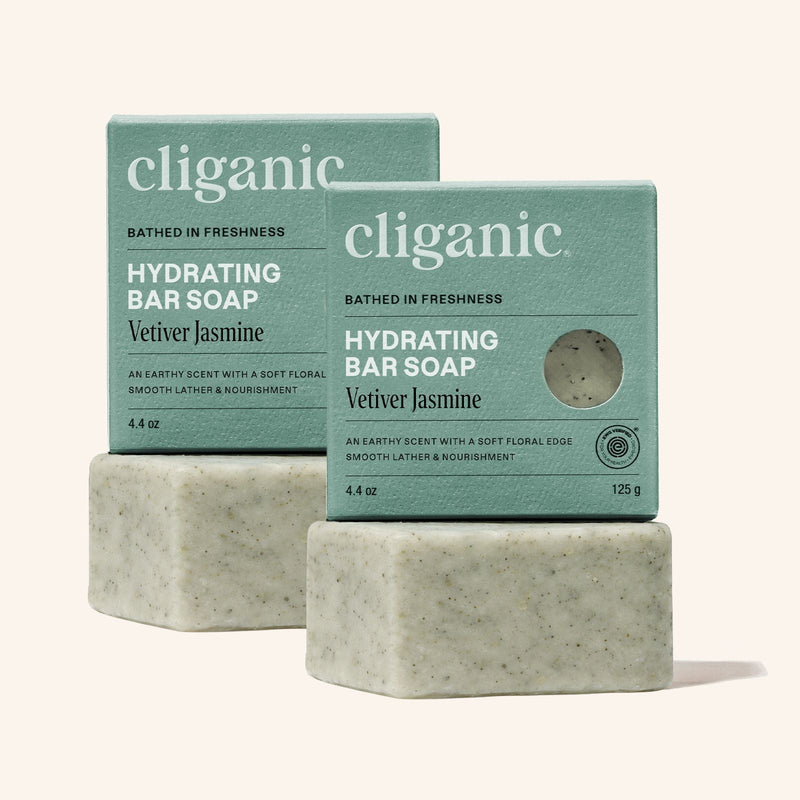 Hydrating Bar Soap - Vetiver Jasmine - Cliganic Beauty