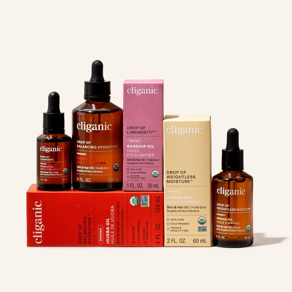Jojoba, Argan & Rosehip Oil Nature’s Glow Trio - Cliganic Skin & Hair Oils