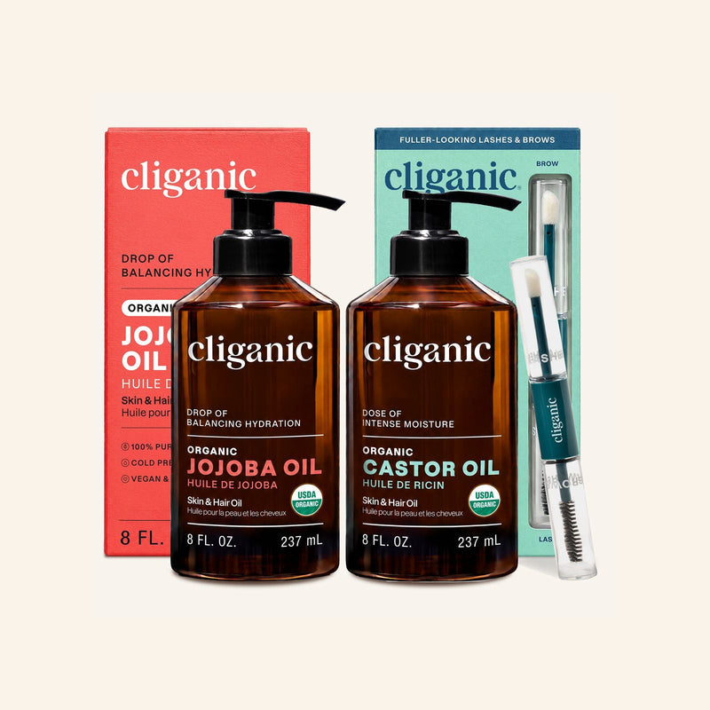 Jojoba & Castor Oil The Dynamic Duo - Cliganic Skin & Hair Oils