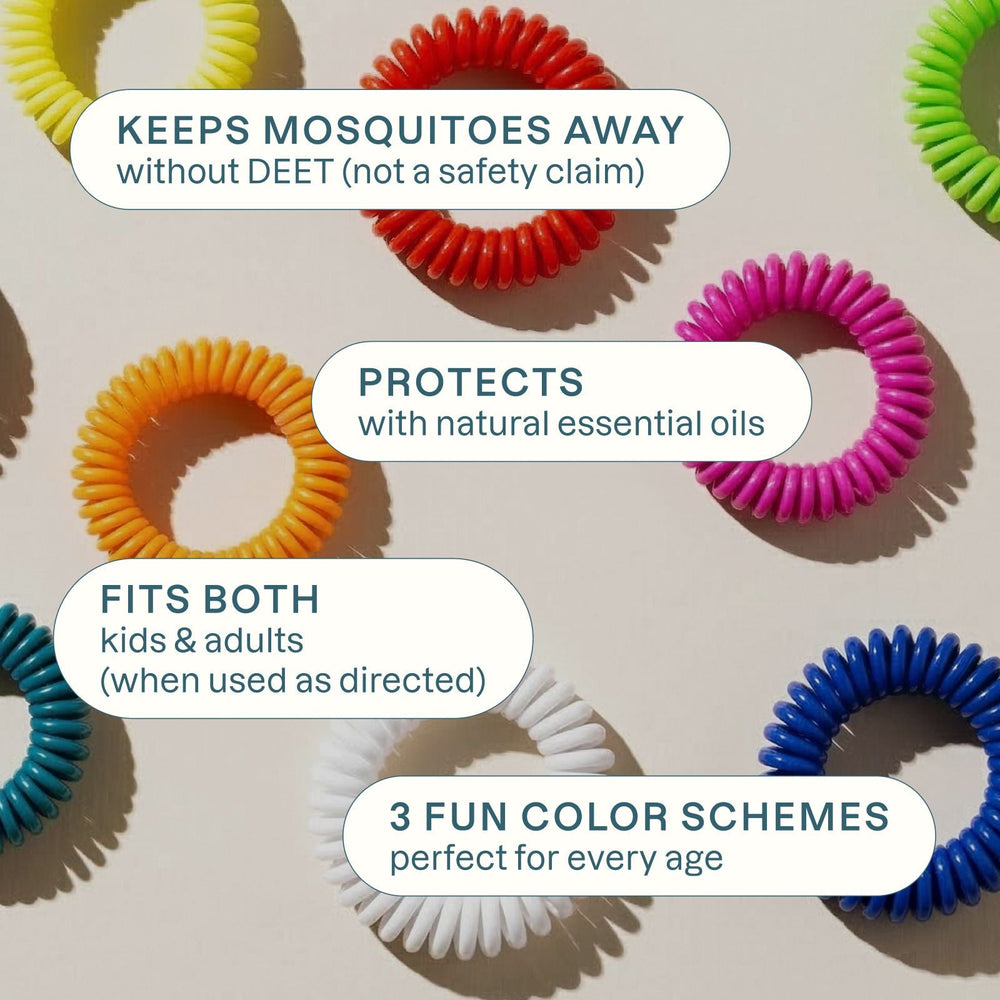 Mosquito Bracelets Bundle - (3 Colors of 10-Pack) - Cliganic Mosquito Repellents